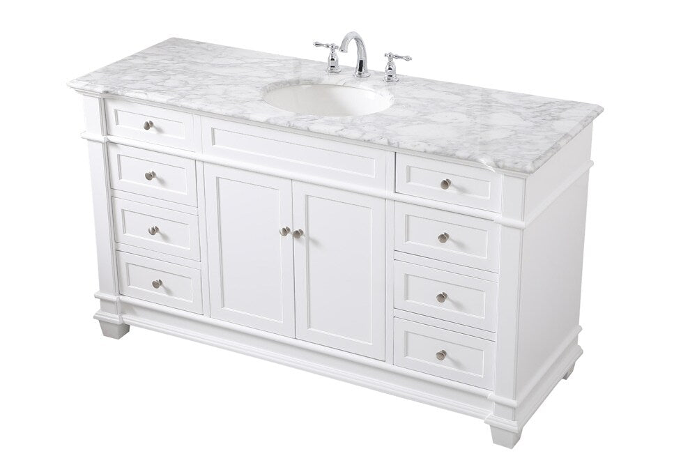 Elegant Furniture & Lighting - Wesley 60 inch Single Bathroom Vanity set in White - VF50060WH veiw 15