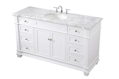 Elegant Furniture & Lighting - Wesley 60 inch Single Bathroom Vanity set in White - VF50060WH veiw 15