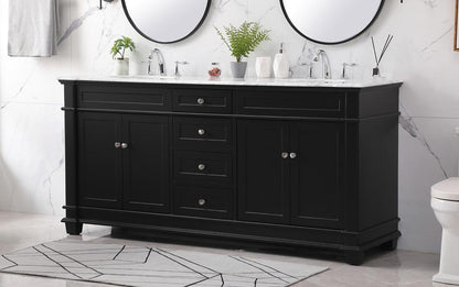 Elegant Furniture & Lighting - Wesley 72 inch double bathroom vanity set in black - VF50072DBK veiw 3