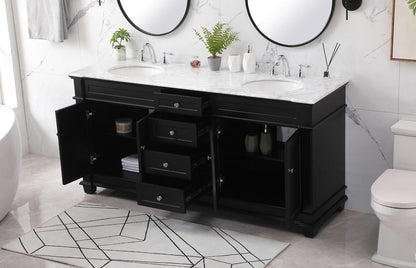 Elegant Furniture & Lighting - Wesley 72 inch double bathroom vanity set in black - VF50072DBK veiw 4