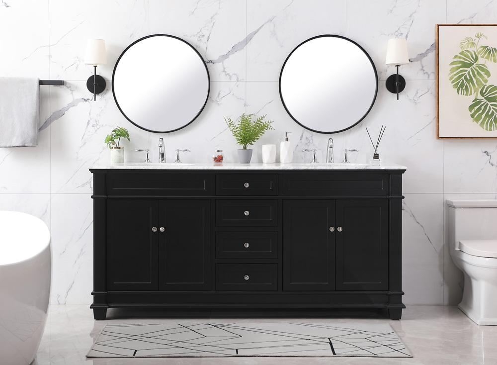 Elegant Furniture & Lighting - Wesley 72 inch double bathroom vanity set in black - VF50072DBK veiw 5