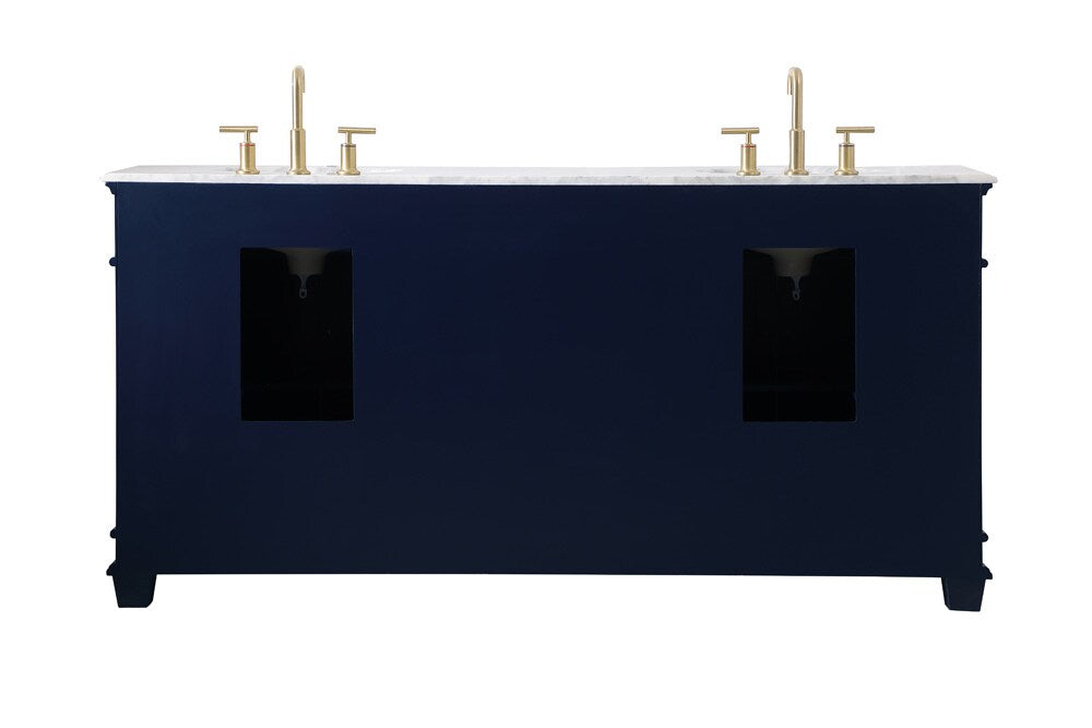 Elegant Furniture & Lighting - Wesley 72 inch Double Bathroom Vanity set in Blue - VF50072DBL veiw 8