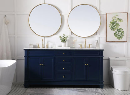 Elegant Furniture & Lighting - Wesley 72 inch Double Bathroom Vanity set in Blue - VF50072DBL veiw 11