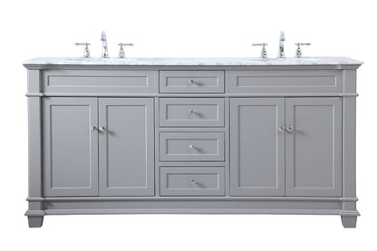 Elegant Furniture & Lighting - Wesley 72 inch Double Bathroom Vanity set in Grey - VF50072DGR veiw 1