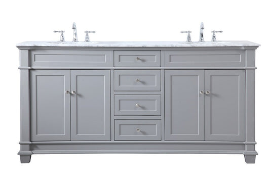 Elegant Furniture & Lighting - Wesley 72 inch Double Bathroom Vanity set in Grey - VF50072DGR veiw 1