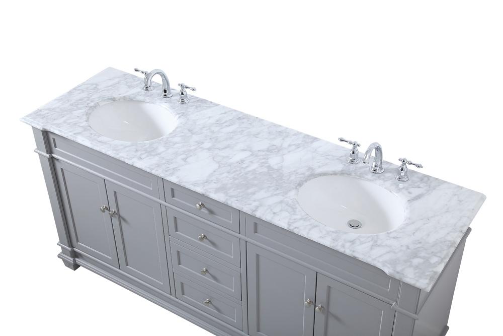 Elegant Furniture & Lighting - Wesley 72 inch Double Bathroom Vanity set in Grey - VF50072DGR veiw 3
