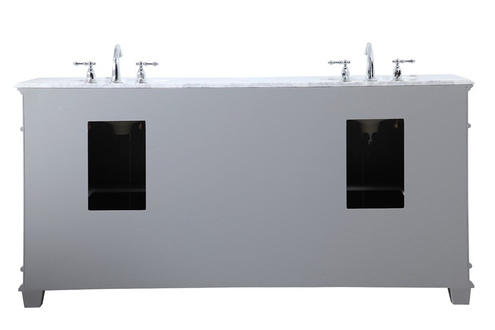 Elegant Furniture & Lighting - Wesley 72 inch Double Bathroom Vanity set in Grey - VF50072DGR veiw 8