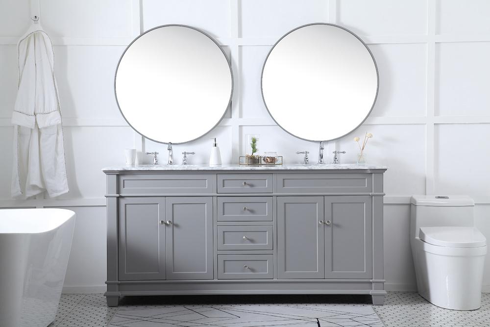 Elegant Furniture & Lighting - Wesley 72 inch Double Bathroom Vanity set in Grey - VF50072DGR veiw 11