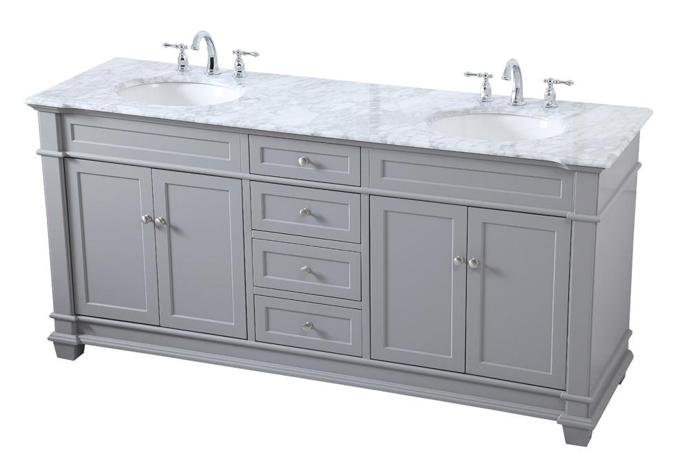 Elegant Furniture & Lighting - Wesley 72 inch Double Bathroom Vanity set in Grey - VF50072DGR veiw 15