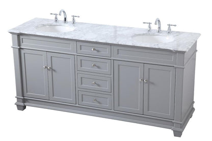 Elegant Furniture & Lighting - Wesley 72 inch Double Bathroom Vanity set in Grey - VF50072DGR veiw 15