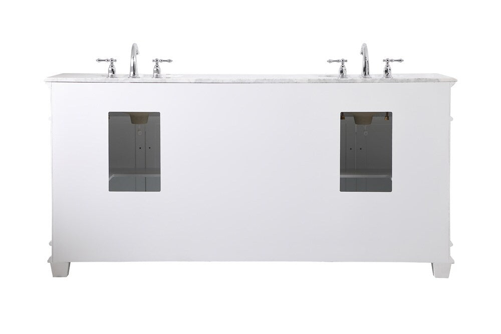 Elegant Furniture & Lighting - Wesley 72 inch Double Bathroom Vanity set in White - VF50072DWH veiw 8