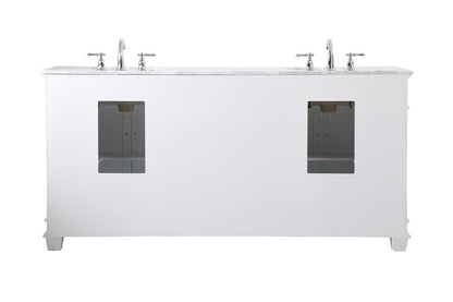 Elegant Furniture & Lighting - Wesley 72 inch Double Bathroom Vanity set in White - VF50072DWH veiw 8