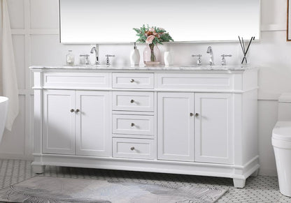 Elegant Furniture & Lighting - Wesley 72 inch Double Bathroom Vanity set in White - VF50072DWH veiw 9
