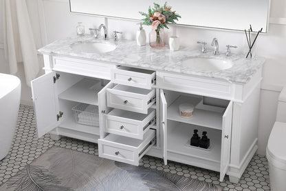 Elegant Furniture & Lighting - Wesley 72 inch Double Bathroom Vanity set in White - VF50072DWH veiw 10