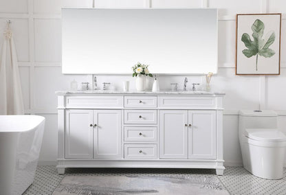 Elegant Furniture & Lighting - Wesley 72 inch Double Bathroom Vanity set in White - VF50072DWH veiw 11