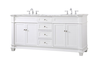 Elegant Furniture & Lighting - Wesley 72 inch Double Bathroom Vanity set in White - VF50072DWH veiw 14