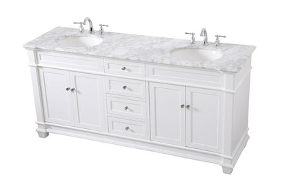 Elegant Furniture & Lighting - Wesley 72 inch Double Bathroom Vanity set in White - VF50072DWH veiw 15
