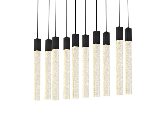 Elegant Furniture & Lighting - Weston 10 lights pendant in black - 2066D42BK veiw 1