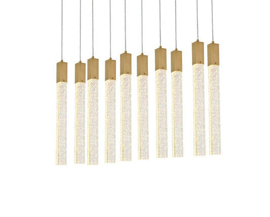 Elegant Furniture & Lighting - Weston 10 lights pendant in satin gold - 2066D42SG veiw 1