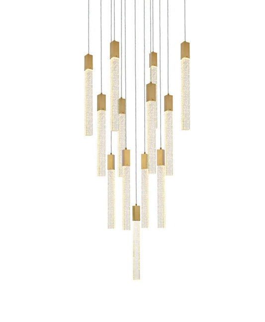 Elegant Furniture & Lighting - Weston 13 lights pendant in satin gold - 2066G26SG veiw 1