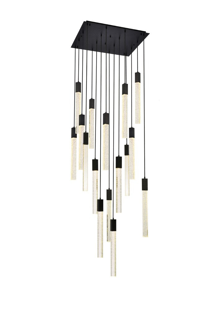 Elegant Furniture & Lighting - Weston 16 lights pendant in black - 2066G30BK veiw 1