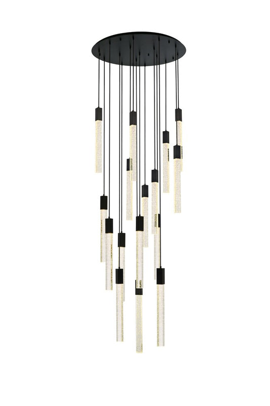 Elegant Furniture & Lighting - Weston 16 lights pendant in black - 2067G36BK veiw 1