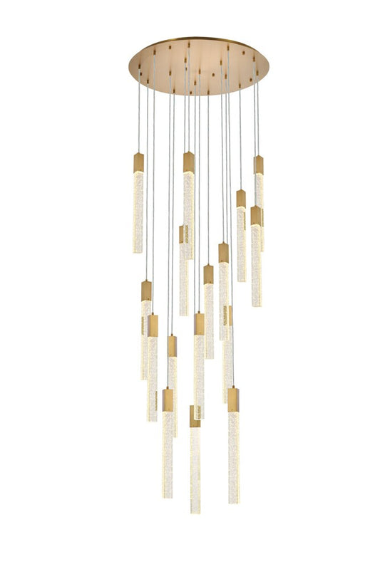 Elegant Furniture & Lighting - Weston 16 lights pendant in satin gold - 2067G36SG veiw 1