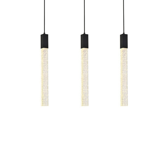 Elegant Furniture & Lighting - Weston 3 lights pendant in black - 2066S32BK veiw 1