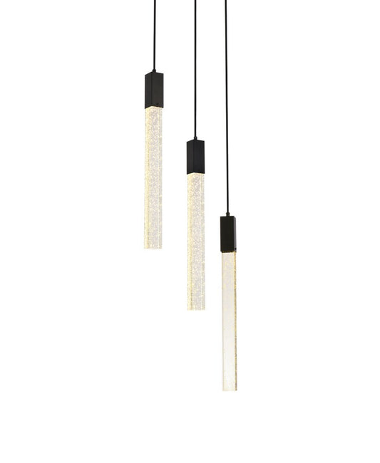 Elegant Furniture & Lighting - Weston 3 lights pendant in black - 2067D16BK veiw 1