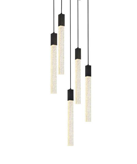 Elegant Furniture & Lighting - Weston 5 lights pendant in black - 2066D16BK veiw 1