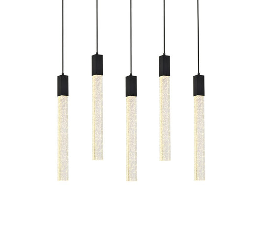 Elegant Furniture & Lighting - Weston 5 lights pendant in black - 2066S36BK veiw 1