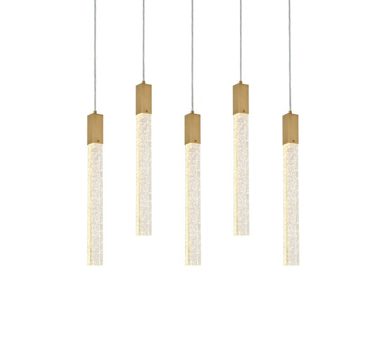 Elegant Furniture & Lighting - Weston 5 lights pendant in satin gold - 2066S36SG veiw 1