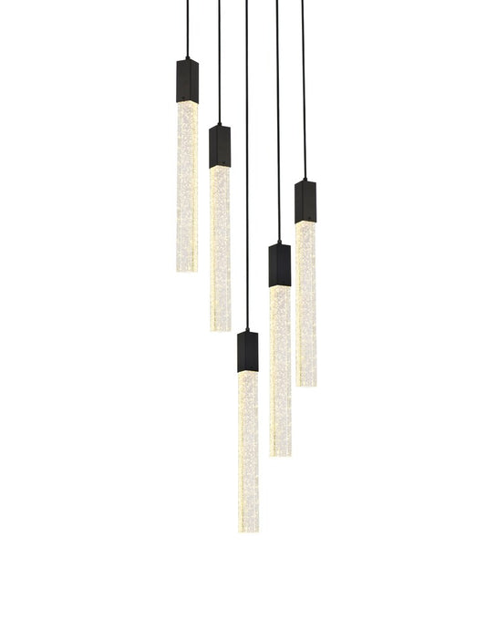 Elegant Furniture & Lighting - Weston 5 lights pendant in black - 2067D20BK veiw 1