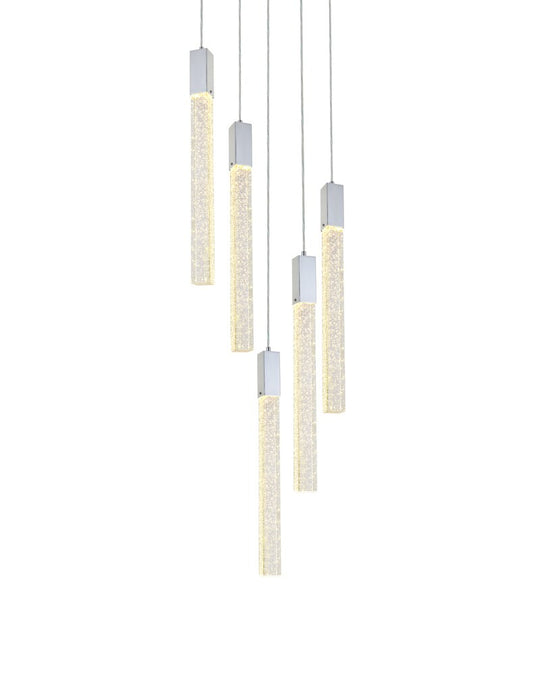 Elegant Furniture & Lighting - Weston 5 lights pendant in chrome - 2067D20C veiw 1