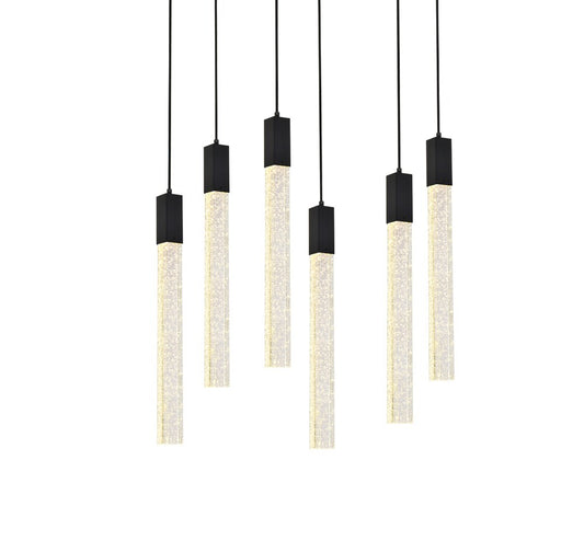Elegant Furniture & Lighting - Weston 6 lights pendant in black - 2066D32BK veiw 1