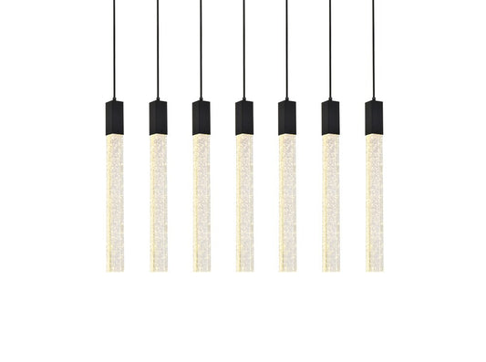 Elegant Furniture & Lighting - Weston 7 lights pendant in black - 2066S42BK veiw 1
