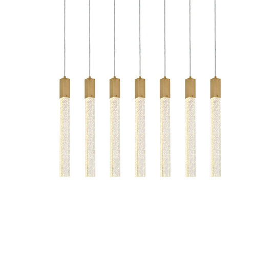 Elegant Furniture & Lighting - Weston 7 lights pendant in satin gold - 2066S42SG veiw 1