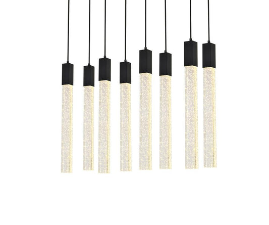 Elegant Furniture & Lighting - Weston 8 lights pendant in black - 2066D36BK veiw 1