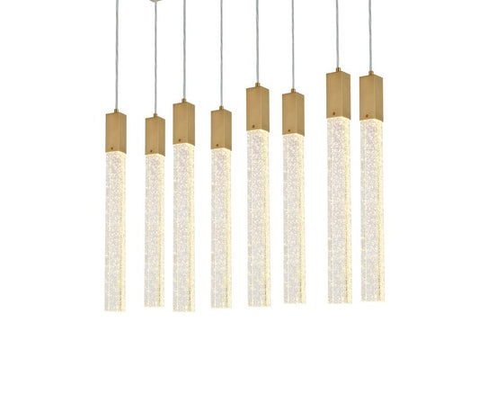 Elegant Furniture & Lighting - Weston 8 lights pendant in satin gold - 2066D36SG veiw 1