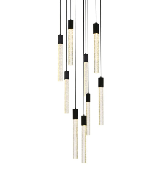 Elegant Furniture & Lighting - Weston 9 lights pendant in black - 2067D24BK veiw 1
