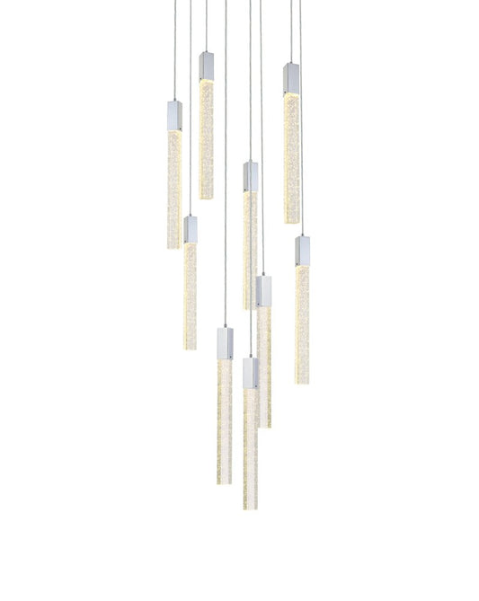 Elegant Furniture & Lighting - Weston 9 lights pendant in chrome - 2067D24C veiw 1