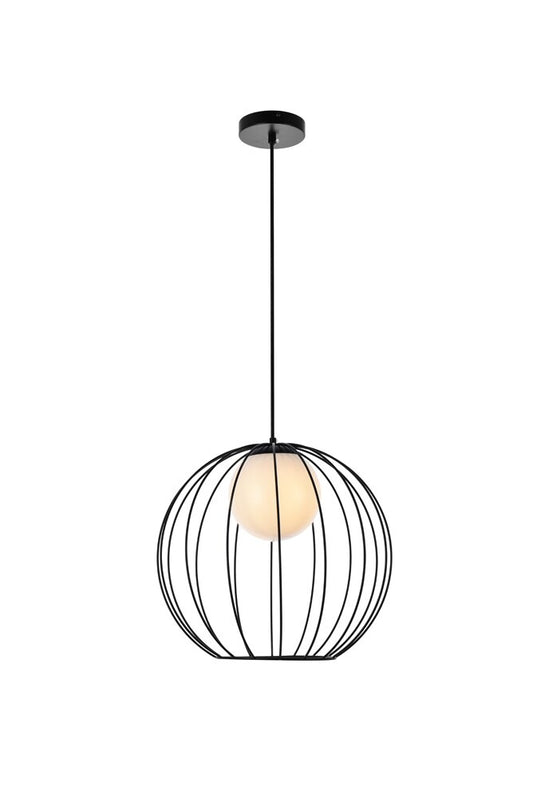 Elegant Furniture & Lighting - Wetzel 1 light black pendant - LD2345BK veiw 1