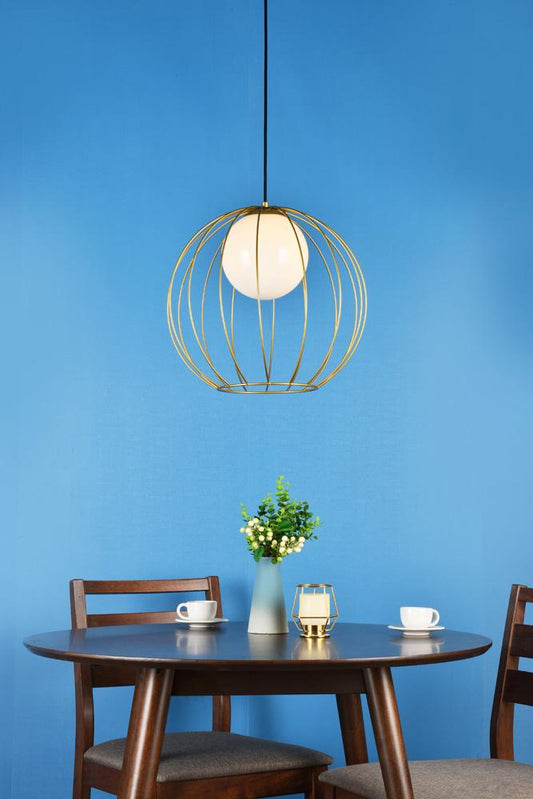 Elegant Furniture & Lighting - Wetzel 1 light brass pendant - LD2345BR veiw 2