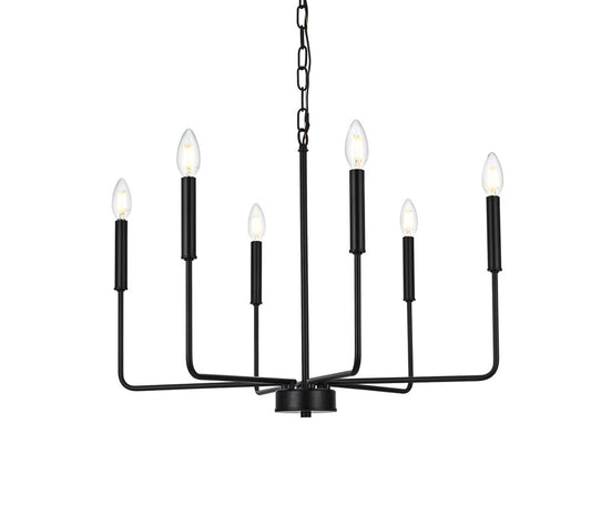 Elegant Furniture & Lighting - Willa 26 inch Pendant Light in Black - LD740D26BK veiw 1