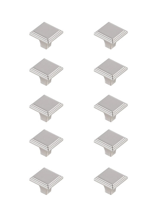 Elegant Furniture & Lighting - Wilow 1in Brushed Nickel Square Knob Multipack (Set of 10) - KB2012-NK-10PK veiw 1