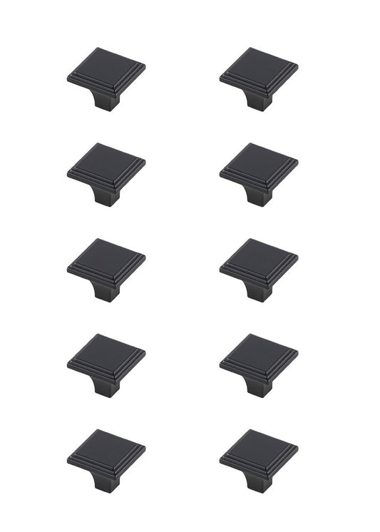 Elegant Furniture & Lighting - Wilow 1in Matte Black Square Knob Multipack (Set of 10) - KB2012-MB-10PK veiw 1