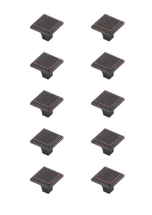 Elegant Furniture & Lighting - Wilow 1in Oil-rubbed Bronze Square Knob Multipack (Set of 10) - KB2012-ORB-10PK veiw 1