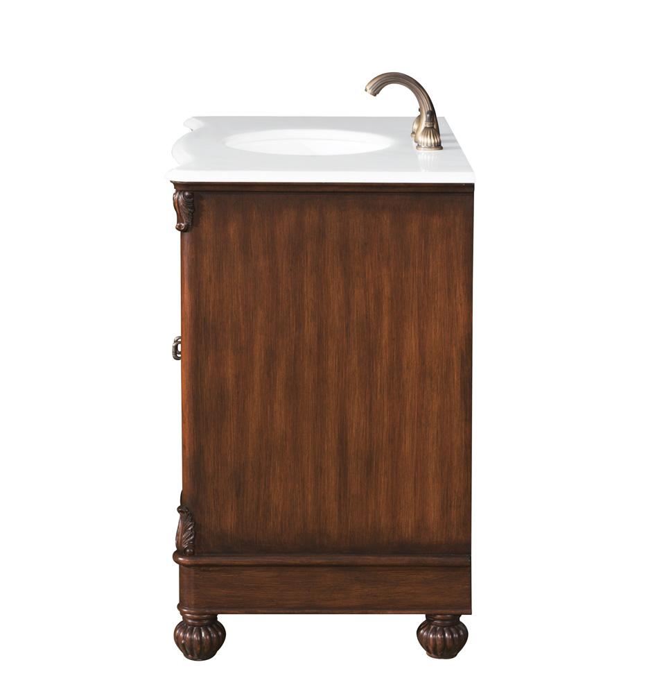 Elegant Furniture & Lighting - Windsor 36 inch Single Bathroom vanity in brown with ivory white engineered marble - VF-1047-VW veiw 6