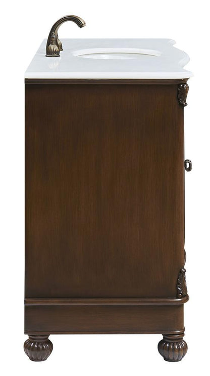Elegant Furniture & Lighting - Windsor 48 inch Single Bathroom vanity in Teak Color with ivory white engineered marble - VF-1034-VW veiw 5