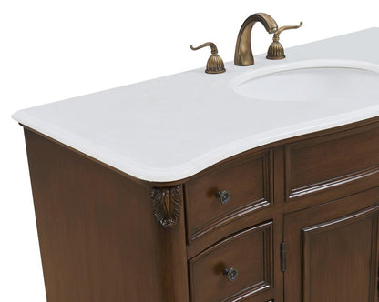 Elegant Furniture & Lighting - Windsor 48 inch Single Bathroom vanity in Teak Color with ivory white engineered marble - VF-1034-VW veiw 6